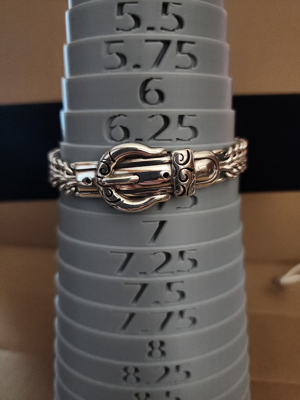 Brighton Silver Tone Buckle Bracelet - Intricate Scroll Design - Picture 4 of 7